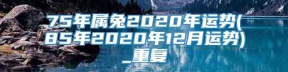 75年属兔2020年运势(85年2020年12月运势)_重复
