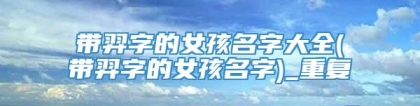 带羿字的女孩名字大全(带羿字的女孩名字)_重复
