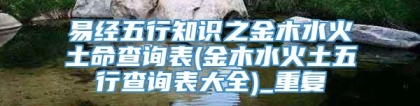 易经五行知识之金木水火土命查询表(金木水火土五行查询表大全)_重复