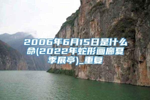 2006年6月15日是什么命(2022年蛇形画廊夏季展亭)_重复