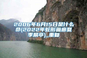 2006年6月15日是什么命(2022年蛇形画廊夏季展亭)_重复