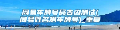 周易车牌号码吉凶测试(周易姓名测车牌号)_重复