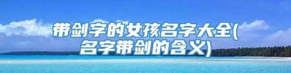带剑字的女孩名字大全(名字带剑的含义)