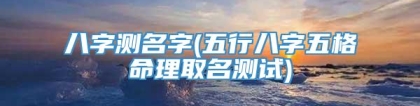 八字测名字(五行八字五格命理取名测试)