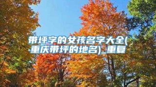 带坪字的女孩名字大全(重庆带坪的地名)_重复