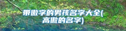 带傲字的男孩名字大全(高傲的名字)