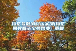 梅花易数测财运案例(梅花易数看王宝强婚变)_重复