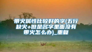 带火属性比较好的字(五行缺火+但是名字里面没有带火怎么办)_重复