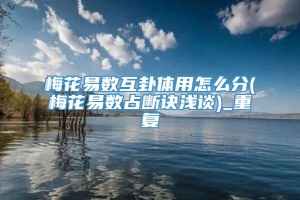 梅花易数互卦体用怎么分(梅花易数占断诀浅谈)_重复