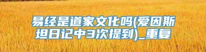 易经是道家文化吗(爱因斯坦日记中3次提到)_重复