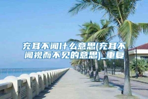 充耳不闻什么意思(充耳不闻视而不见的意思)_重复