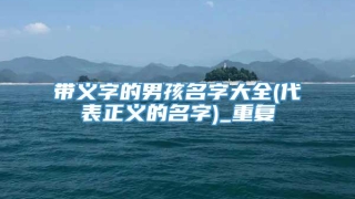 带义字的男孩名字大全(代表正义的名字)_重复