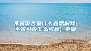 不置可否是什么意思解释(不置可否怎么解释)_重复