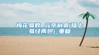 梅花易数 元亨利贞(插上易经两翅)_重复