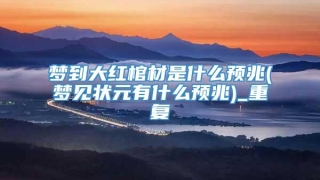 梦到大红棺材是什么预兆(梦见状元有什么预兆)_重复