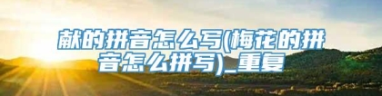 献的拼音怎么写(梅花的拼音怎么拼写)_重复