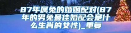 87年属兔的婚姻配对(87年的男兔最佳婚配会是什么生肖的女性)_重复