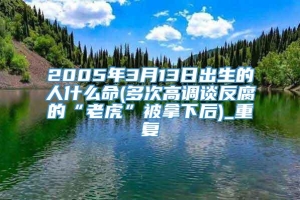 2005年3月13日出生的人什么命(多次高调谈反腐的“老虎”被拿下后)_重复