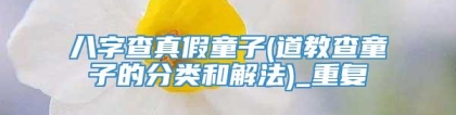 八字查真假童子(道教查童子的分类和解法)_重复