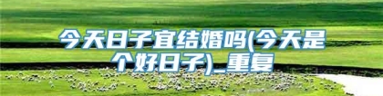今天日子宜结婚吗(今天是个好日子)_重复