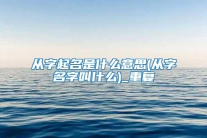 从字起名是什么意思(从字名字叫什么)_重复