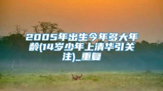 2005年出生今年多大年龄(14岁少年上清华引关注)_重复