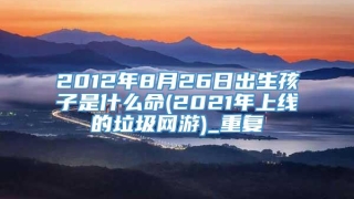 2012年8月26日出生孩子是什么命(2021年上线的垃圾网游)_重复