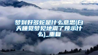 梦到好多蛇是什么意思(白天睡觉梦见地震了预示什么)_重复