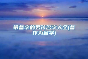 带备字的男孩名字大全(备作为名字)