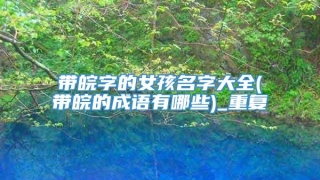 带皖字的女孩名字大全(带皖的成语有哪些)_重复