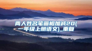两人姓名笔画相加减20(一年级上册语文)_重复