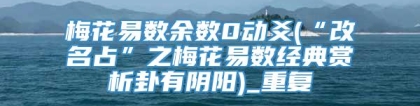 梅花易数余数0动爻(“改名占”之梅花易数经典赏析卦有阴阳)_重复