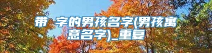 带垚字的男孩名字(男孩寓意名字)_重复