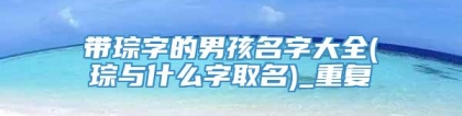 带琮字的男孩名字大全(琮与什么字取名)_重复