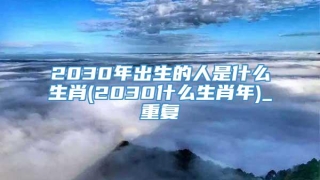 2030年出生的人是什么生肖(2030什么生肖年)_重复