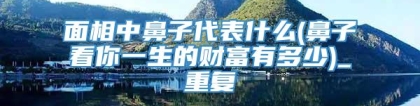 面相中鼻子代表什么(鼻子看你一生的财富有多少)_重复