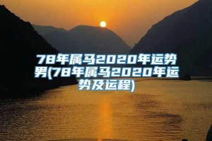 78年属马2020年运势男(78年属马2020年运势及运程)