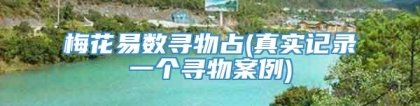 梅花易数寻物占(真实记录一个寻物案例)