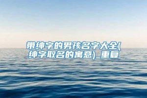 带绅字的男孩名字大全(绅字取名的寓意)_重复