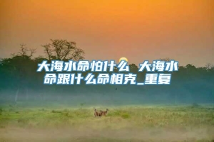 大海水命怕什么 大海水命跟什么命相克_重复