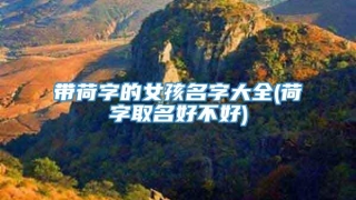 带荷字的女孩名字大全(荷字取名好不好)