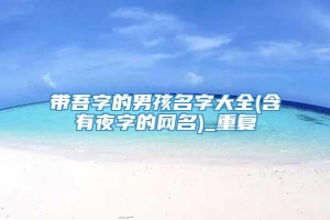 带吾字的男孩名字大全(含有夜字的网名)_重复