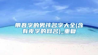 带吾字的男孩名字大全(含有夜字的网名)_重复