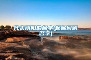 代表阴阳的名字(起名网测名字)