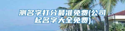 测名字打分最准免费(公司起名字大全免费)