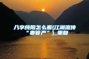 八字纯阳怎么看(江湖流传“妻管严”)_重复