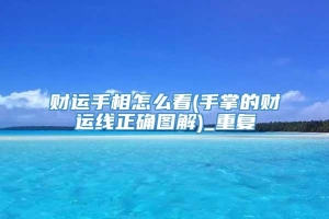 财运手相怎么看(手掌的财运线正确图解)_重复