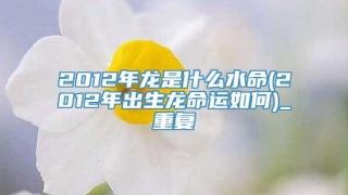 2012年龙是什么水命(2012年出生龙命运如何)_重复