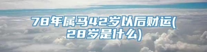 78年属马42岁以后财运(28岁是什么)