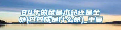 84年的鼠是水命还是金命(查查你是什么命)_重复